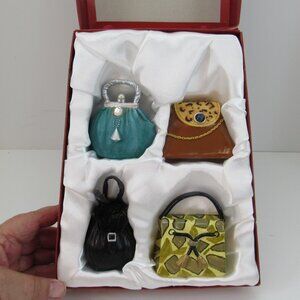 Mini Handbag Ornaments Ceramic Various Bags Lot of 4 In Original Box